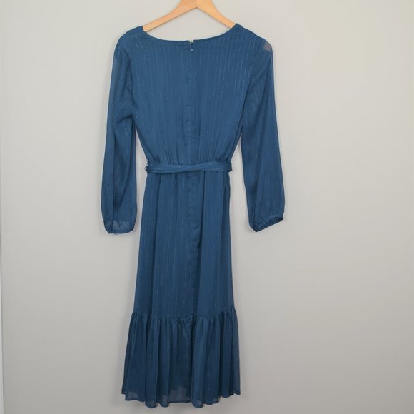 Point Sur J. Crew Faux-Wrap Crinkle Chiffon Dress - Picture 5 of 8